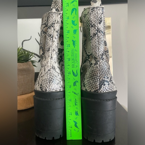 EGO Maura snakeskin chunky sole lace-up biker boots - Picture 12 of 12